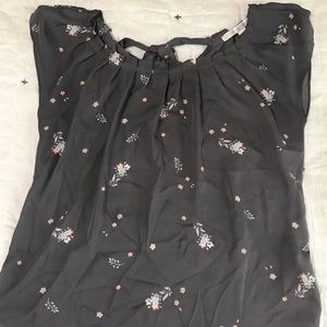 LC Lauren Conrad grey floral blouse